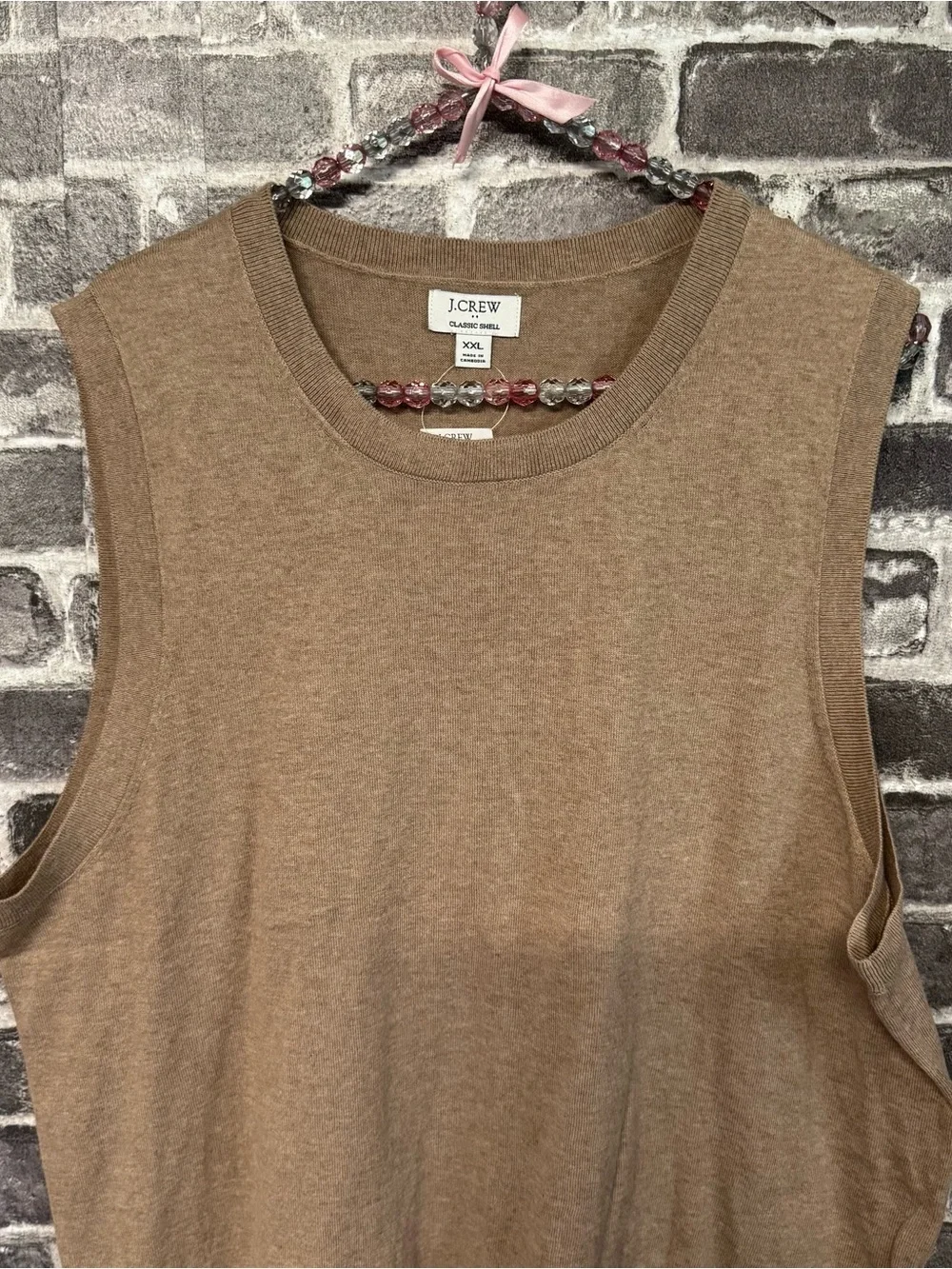 NWT J. Crew Sweater shell Hthr mushroom tan